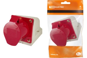Розетка стационарная 3Р+РЕ 16А 380В IP-44