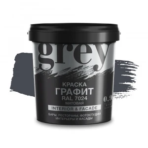 Краска акриловая для наружных и внутренних работ ral 7024 0,9л Радуга-18