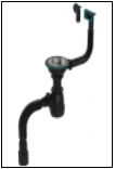 Сифон для мойки 800мм 3 1/2 с переливом BLACK Aquant