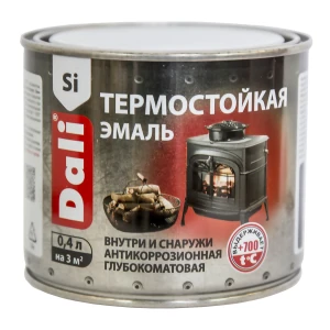 Эмаль термостойкая 0,4л серебро до 600⁰С Dali