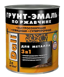 Грунт-эмаль 3в1 гладкая по ржавчине ral 5002-ультрамарин 2л DALI