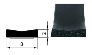 Уплотнитель SD-31Х/4  8*2мм черный КИМ ТЕК (200)