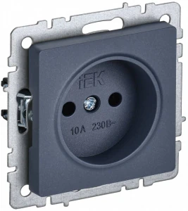 Механизм розетки 10А без заземл. без защ. шторок маренго BRITE IEK