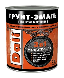 Грунт-эмаль 3в1 молотковая по ржавчине золотистый 2л DALI