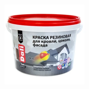 Краска резиновая 3кг Серый графит DALI