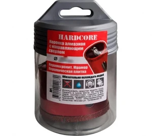 Коронка алмазная 110мм  по керамограниту и мрамору с напр. сверлом  "Hardcore"