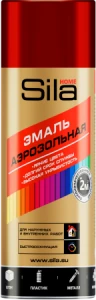Эмаль акриловая аэрозольная Красный RAL 3020 520мл Sila HOME (12)