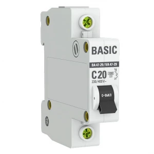Автомат.выкл. 1п 20А ВА 47-29 4,5кА х-ка С Basic ЭКФ