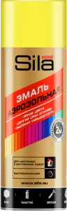 Эмаль акриловая аэрозольная Желтая флуоресцентная 520мл Sila HOME (12)