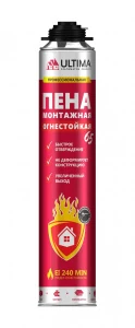 Пена монтажная профессиональная огнестойкая всесезонная 65л  850мл ULTIMA Pro 65 (12)