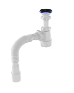 Сифон 1 1/4"х40 с чёрной мет. решеткой, 40х40/50 Aquant  S1082 / 35