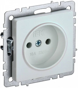 Механизм розетки 10А без заземл. без защ. шторок жемчуг BRITE IEK